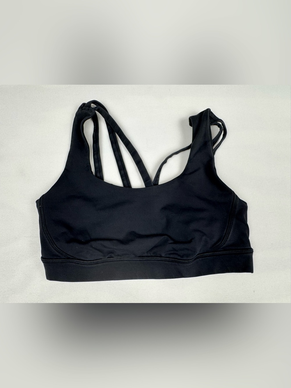 Lululemon Energy Bra Exhale Black Strappy Mesh Women’s 6